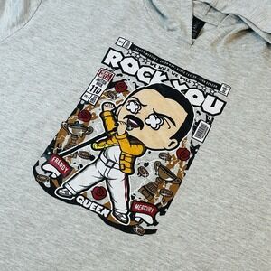 Queen Freddy Mercury Hoodie Gray Large Comic Print  Funko Pop Print